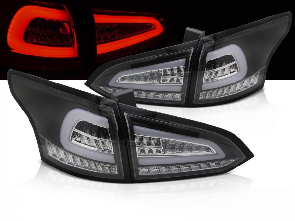 Voll LED Lightbar Rückleuchten für Ford Focus MK3 Turnier Bj. 11-18 Schwarz