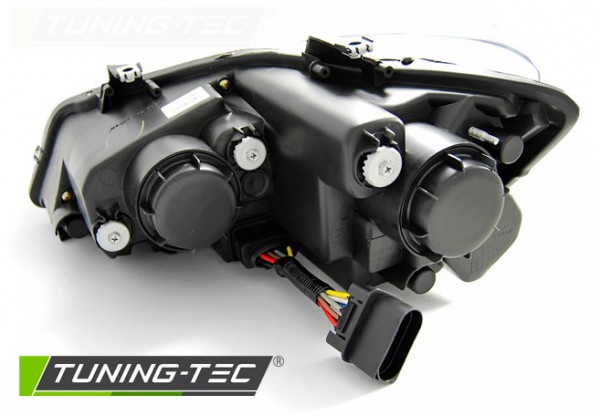 Scheinwerfer U-Tube Tagfahrlicht Optik für VW Polo 6R 6C Schwarz mit dynamischem LED Blinker