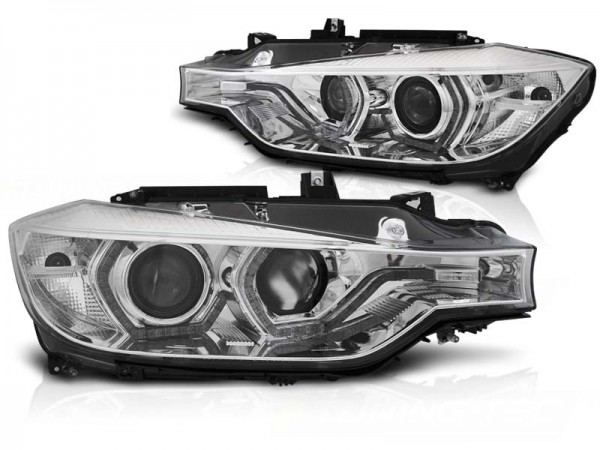 Xenon Scheinwerfer DRL LED Tagfahrlicht für BMW 3er F30 F31 Bj. 11-15 Chrom