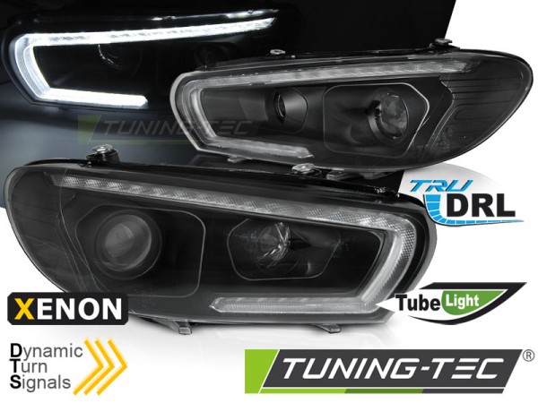Xenon Scheinwerfer LED Tagfahrlicht für VW Scirocco 3 Bj. 08-14 Schwarz mit dynamischem Blinker