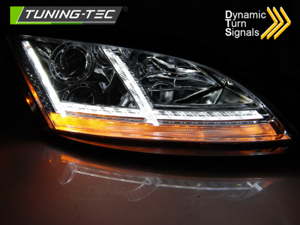 Xenon Scheinwerfer DRL LED Tagfahrlicht für Audi TT 8J Bj. 06-10 Chrom