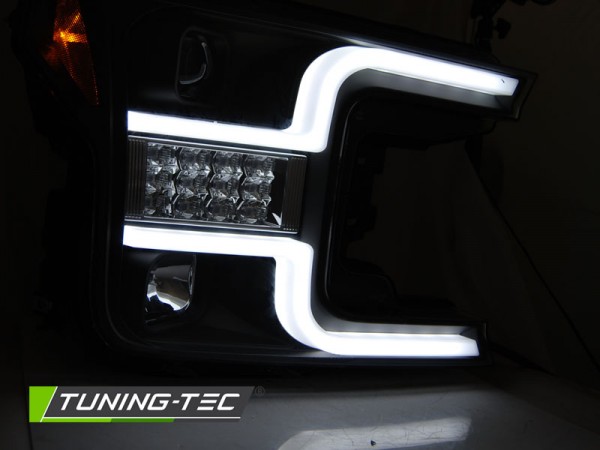 Scheinwerfer LED Tagfahrlicht Optik für Ford F150 MK13 Bj. 17-20 Schwarz mit LED Blinker