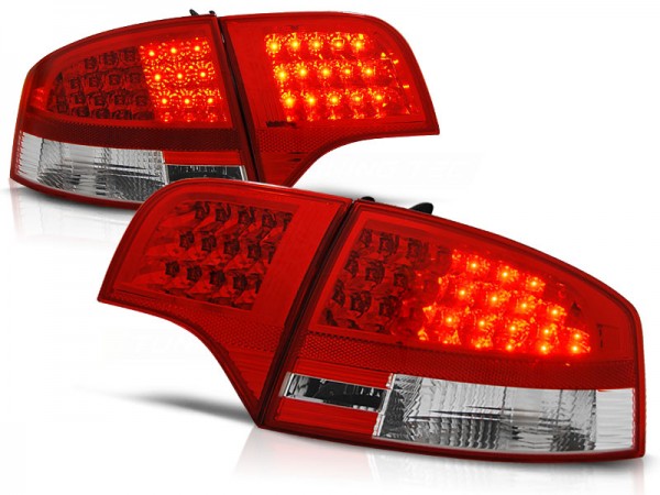 LED Rückleuchten für Audi A4 B7 (8E) Limo Bj. 04-08 Rot/Chrom