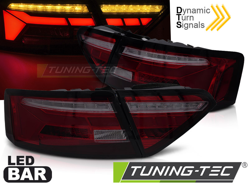 Voll LED Lightbar Rückleuchten für Audi A5 Coupe Cabrio Sportback Bj. 11-16 Rot/Smoke