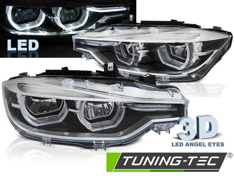 Voll LED Scheinwerfer Tagfahrlicht für BMW 3er F30 F31 LCI Facelift Bj. 15-18 Schwarz