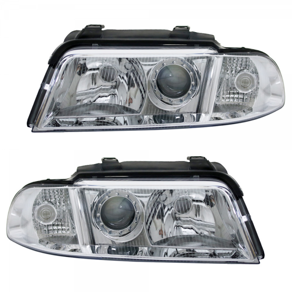 Scheinwerfer Klarglas für Audi A4 B5 Facelift Bj. 99-00 Chrom
