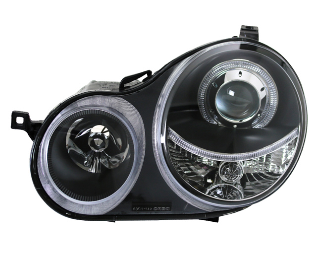 Scheinwerfer Angel Eyes für VW Polo 9N Bj. 01-05 Schwarz