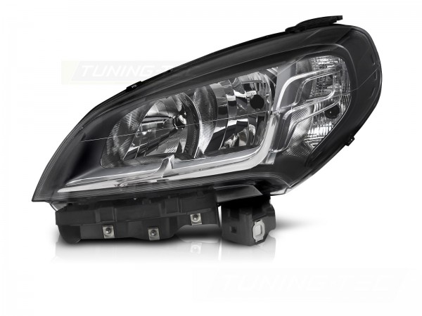 Scheinwerfer Halogen Set für Fiat Doblo 152 263 Bj. 15-22 Stellmotor DRL Schwarz