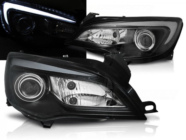 Scheinwerfer DRL LED Tagfahrlicht für Opel Astra J Bj. 09-15 Schwarz LTI
