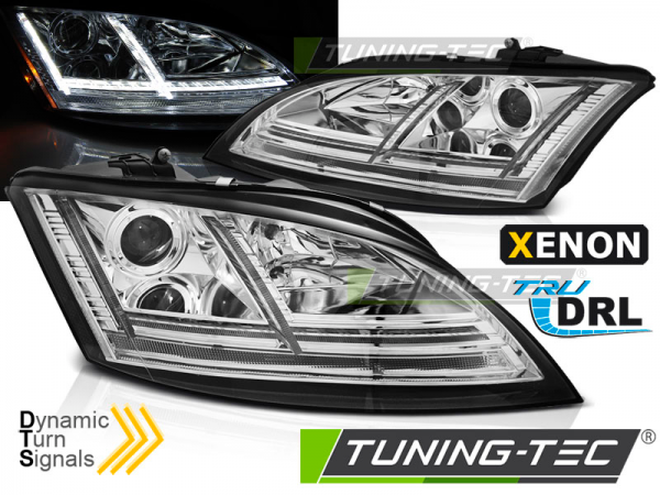 Xenon Scheinwerfer DRL LED Tagfahrlicht für Audi TT 8J Bj. 06-10 Chrom