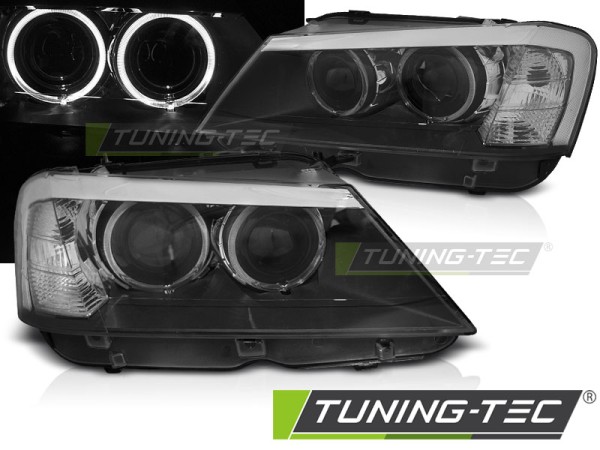 Scheinwerfer LED Angel Eyes für BMW X3 F25 Bj. 10-14 Schwarz