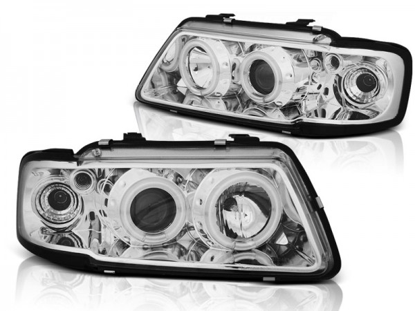 Scheinwerfer CCFL Angel Eyes für Audi A3 8L Bj. 96-00 Chrom