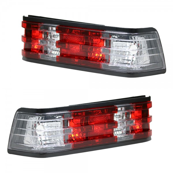 Rückleuchten Klarglas für Mercedes 190 W201 Bj. 83-93 Rot/Chrom