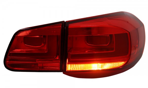 LED Lightbar Rückleuchten Facelift Optik für VW Tiguan 5N Bj. 07-11 Rot/Gelb