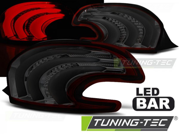 LED Lightbar Rückleuchten für Peugeot 208 Bj. 12-15 Rot/Smoke mit LED Blinker