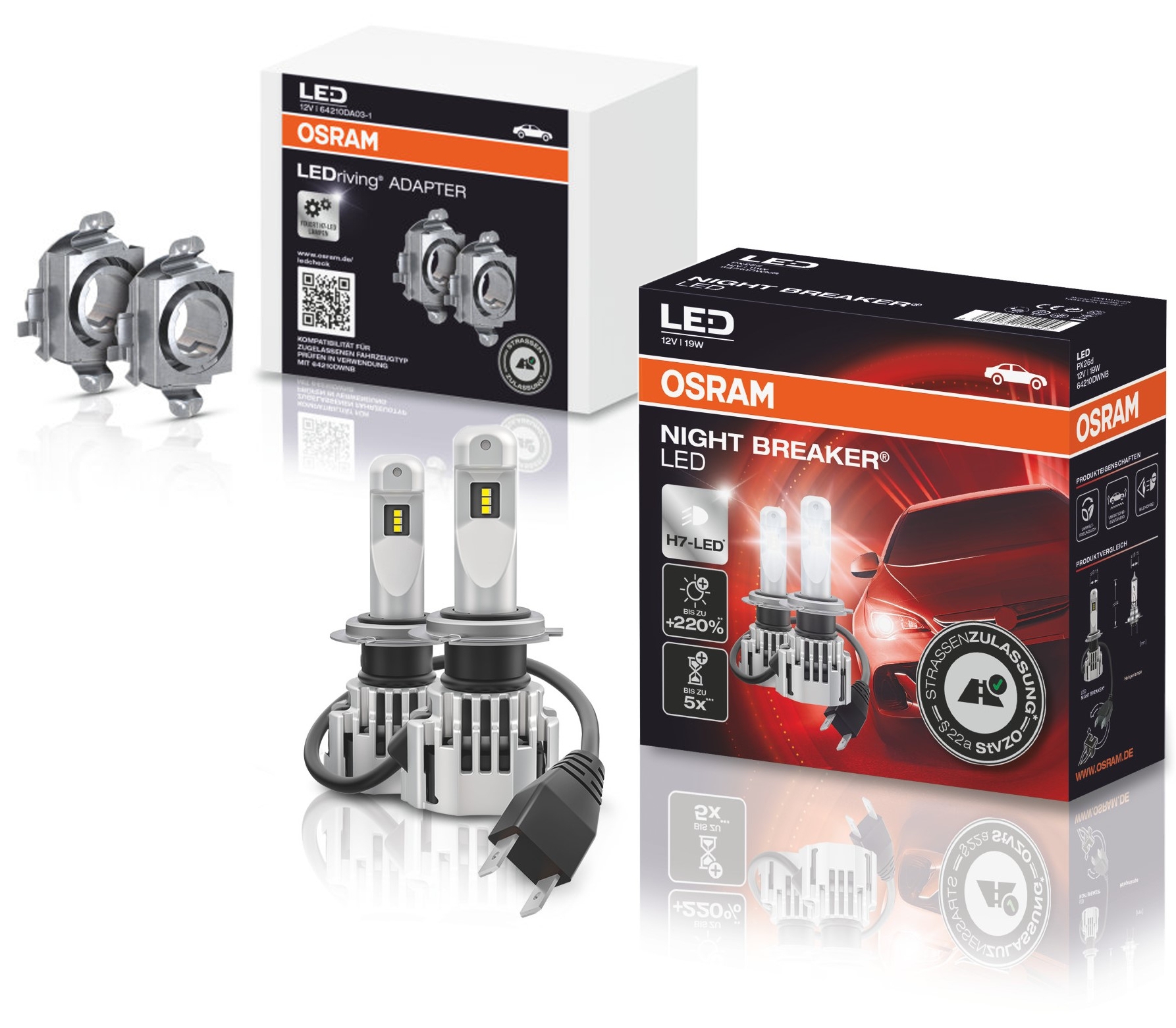 OSRAM Night Breaker H7 LED Nachrüstlampen + Adapter für VW Tiguan 2 AD  Allspace, VW, Night Breaker LED (fahrzeugspezifisch), OSRAM Night  Breaker LED, Beleuchtung