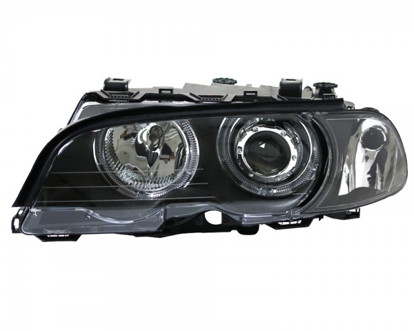 Scheinwerfer LED Angel Eyes für BMW 3er E46 Coupe Cabrio Bj. 99-03 Schwarz