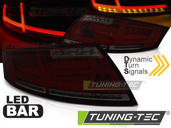 Voll LED Lightbar Rückleuchten für Audi TT 8J Bj. 06-14 Rot/Smoke dynamischer Blinker