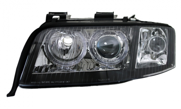Xenon Scheinwerfer Angel Eyes für Audi A6 C5 4B Bj. 01-04 Schwarz