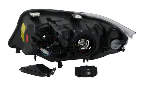 Scheinwerfer Angel Eyes für BMW 3er E90 E91 Bj. 05-08 Schwarz