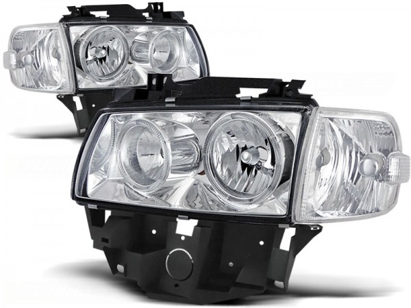 Scheinwerfer Angel Eyes für VW T4 Multivan Caravelle Bj. 96-03 Chrom