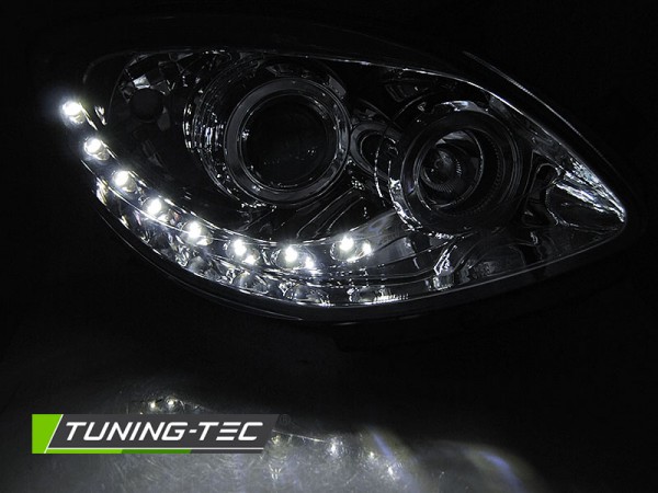 Scheinwerfer LED Tagfahrlicht Optik für Renault Twingo Bj. 07-11 Chrom