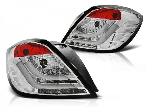 LED Lightbar Rückleuchten für Opel Astra H GTC (3-Türer) Bj. 04-09 Chrom