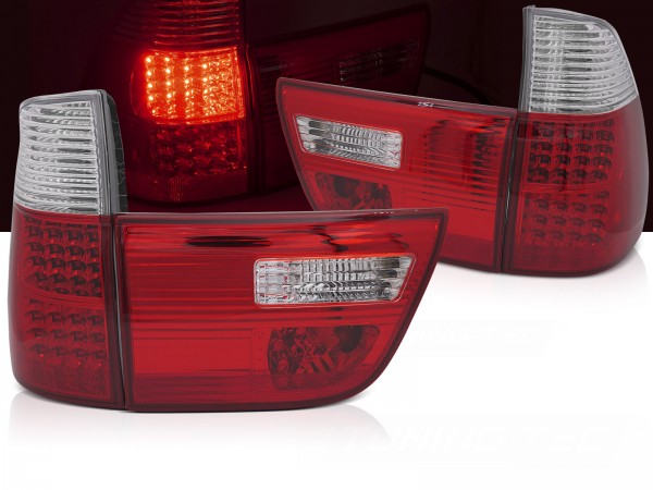 LED Rückleuchten für BMW X5 E53 Bj. 99-03 Rot/Chrom
