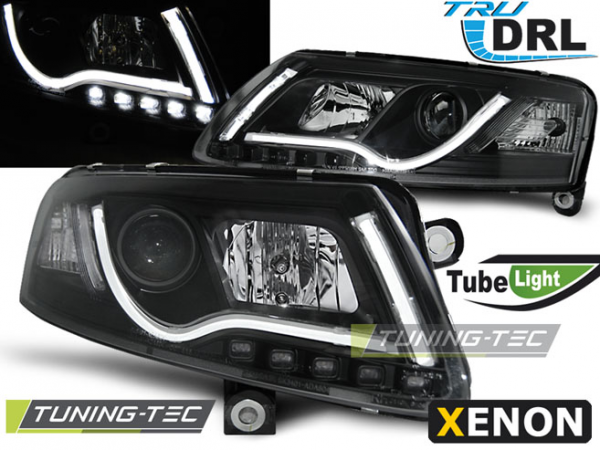 Xenon Scheinwerfer DRL LED Tagfahrlicht für Audi A6 C6 4F Bj. 04-08 Schwarz LTI