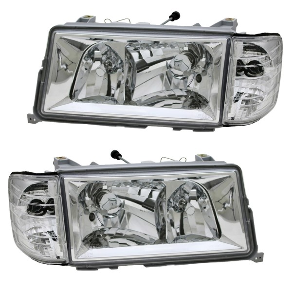 Scheinwerfer Klarglas für Mercedes 190 W201 Bj. 82-93 Chrom
