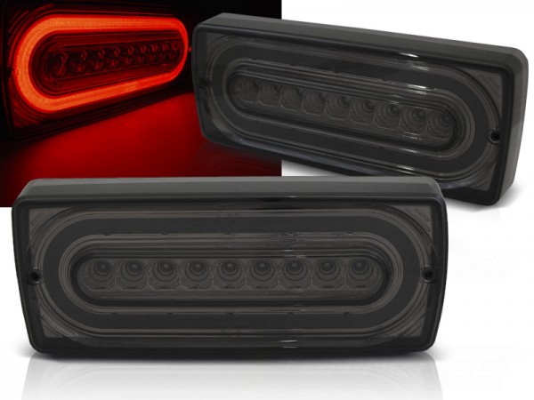 LED Lightbar Rückleuchten für Mercedes G-Klasse W463 Bj. 90-12 Smoke dynamischer Blinker
