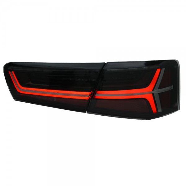 LED Lightbar Rückleuchten für Audi A6 4G C7 Limo Bj. 2011-2014 Schwarz mit dynamischem Blinker