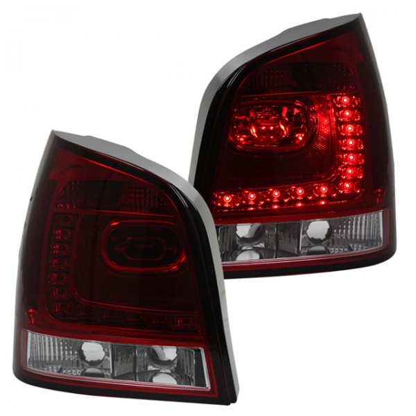 LED Rückleuchten in 6R Look für VW Polo 9N3 Bj. 05-09 Rot/Chrom