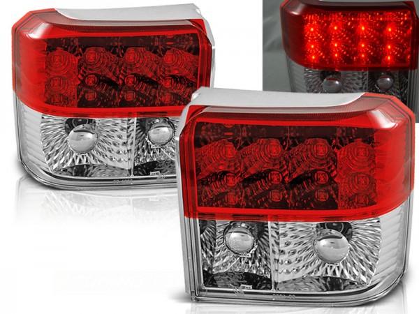 LED Rückleuchten für VW T4 Bus Bj. 90-03 Rot/Chrom
