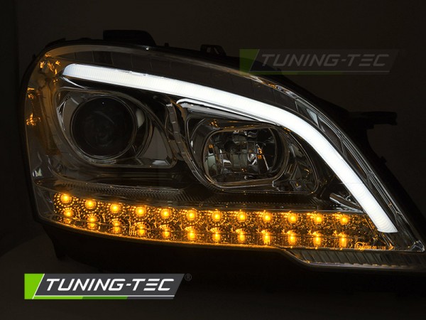 Scheinwerfer LED Tagfahrlicht Optik für Mercedes ML W164 Bj. 09-11 Chrom LTI