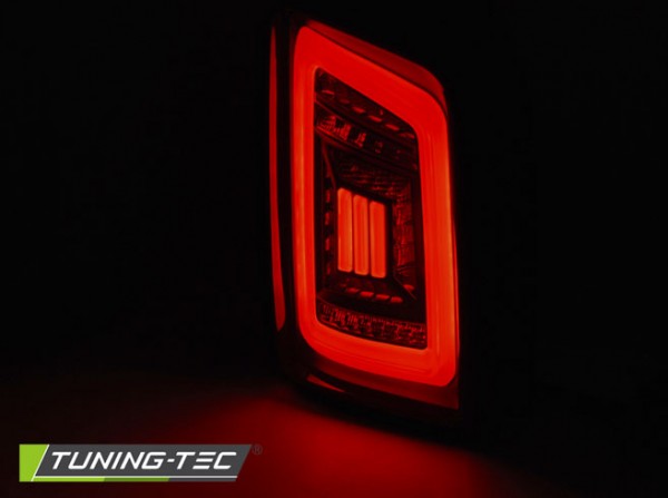 Voll LED Lightbar Rückleuchten für VW T5 / T5 GP Bj. 03-15 Smoke (Flügeltüren) w.L.