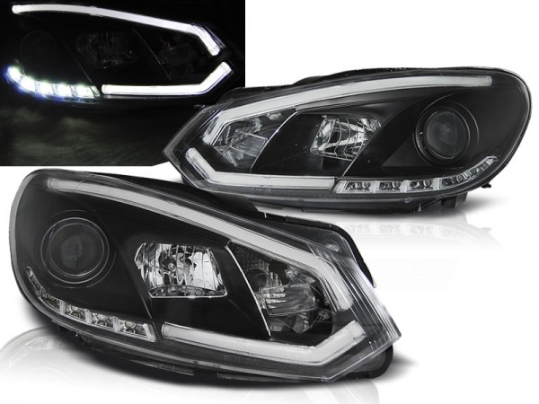 Scheinwerfer DRL LED Tagfahrlicht für VW Golf 6 Bj. 08-13 Schwarz LTI
