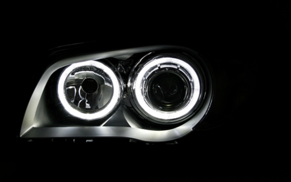 Scheinwerfer LED Angel Eyes für BMW 1er E81 E82 E87 E88 Bj. 04-11 Grau