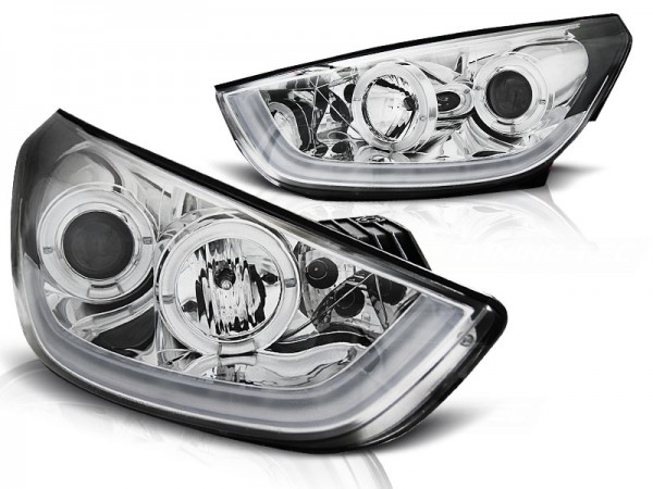 LED Tagfahrlicht Optik Scheinwerfer für Hyundai IX35 Bj. 09-13 Chrom LTI