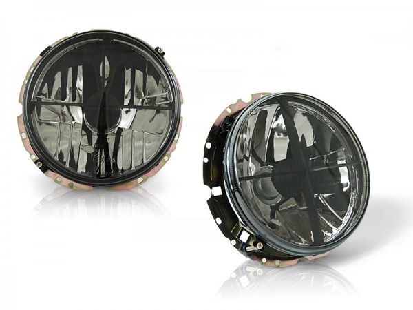 Scheinwerfer Klarglas für VW Golf 1 Bj. 74-93 Chrom Rauch mit Fadenkreuz