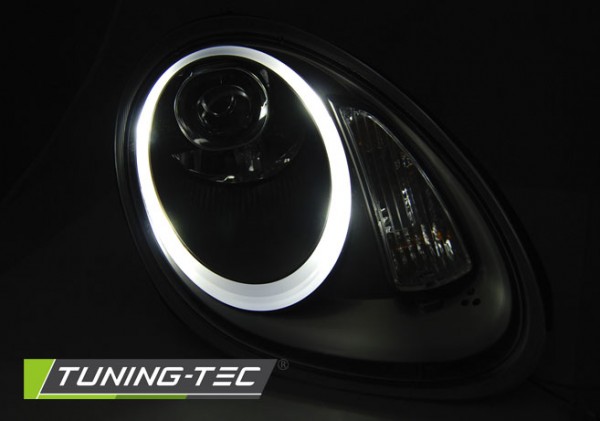 Xenon Scheinwerfer LED Tagfahrlicht Optik für Porsche Boxster 987 / Cayman 987c Schwarz