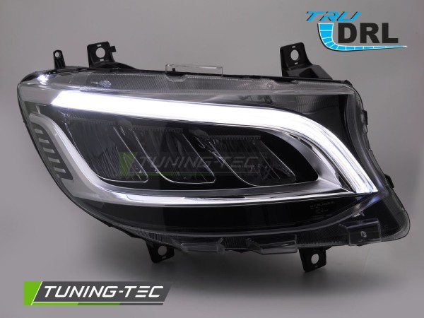 LED Scheinwerfer Tagfahrlicht für Mercedes Sprinter W907 W910 Bj. 18-23 Schwarz / Chrom