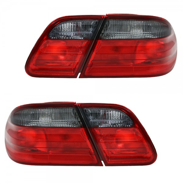 Rückleuchten Klarglas für Mercedes E-Klasse W210 Limo Bj. 95-02 Rot/Smoke