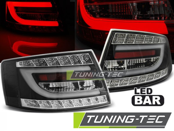 LED Lightbar Rückleuchten für Audi A6 C6 4F Limo Bj. 04-08 Schwarz 7-PIN
