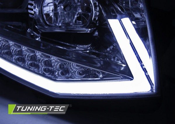 Scheinwerfer DRL LED Tagfahrlicht für VW T6 Bj. 15-19 Chrom mit LED Blinker LTI