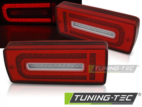 LED Lightbar Rückleuchten für Mercedes G-Klasse W463 Bj. 07-17 Rot/Chrom
