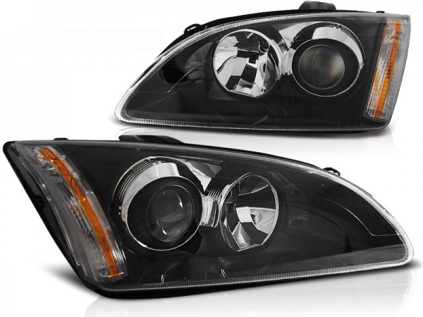 Scheinwerfer Klarglas für Ford Focus 2 Bj. 04-08 Schwarz