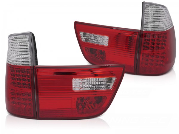 LED Rückleuchten für BMW X5 E53 Bj. 99-03 Rot/Chrom
