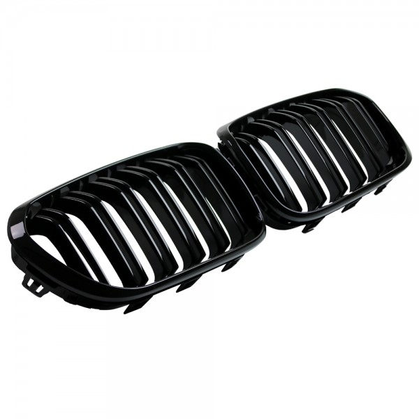 Nieren Kühlergrill 1er für BMW F20 F21 LCI Bj. 2015- Doppelsteg Schwarz Klavierlack