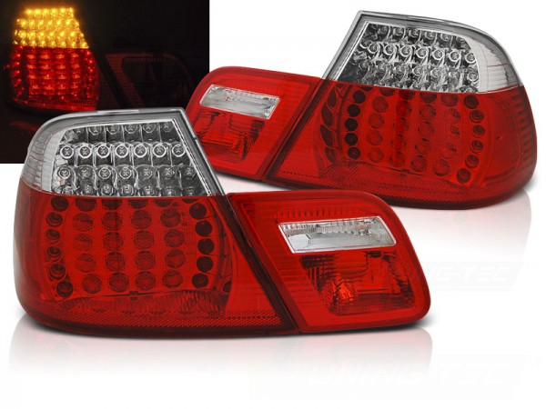 LED Rückleuchten für BMW E46 Coupe Bj. 99-03 Rot/Chrom dynamischer Blinker